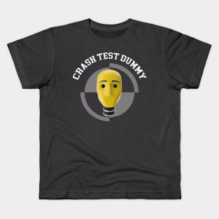 Crash Test Dummy Yellow Head with Safety Mark Background Kids T-Shirt